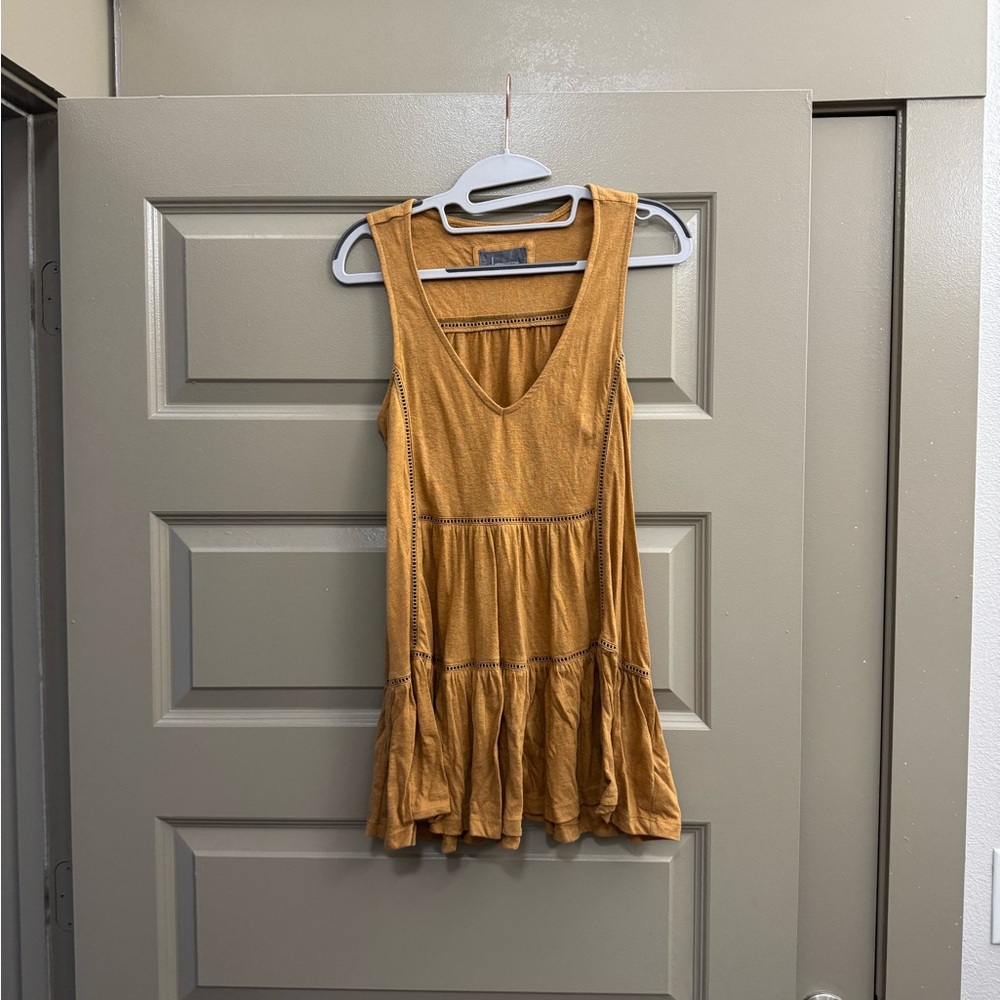 Free People Mustard Yellow Sleeveless Dress